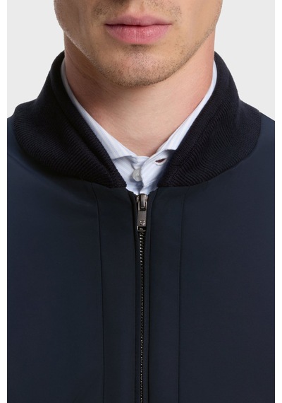 Boss Regular Fit Kolej Yaka Fermuarlı Hırka Erkek Hırka 50565508 404 Lacivert