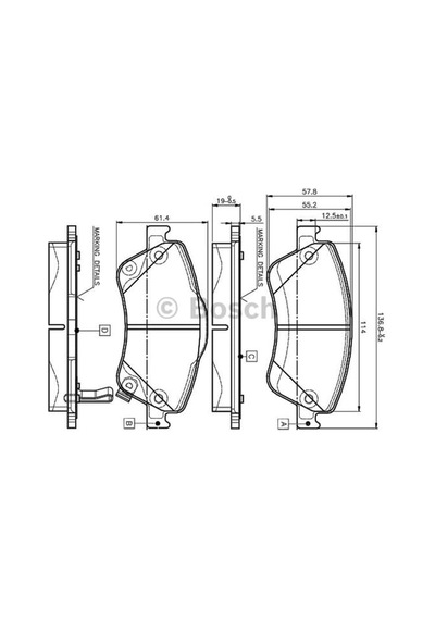 BOSCH 0986TB3069 Fren Balatası Ön Corolla Uyumlu 07-12 Auris 07-12 1.4 D4D