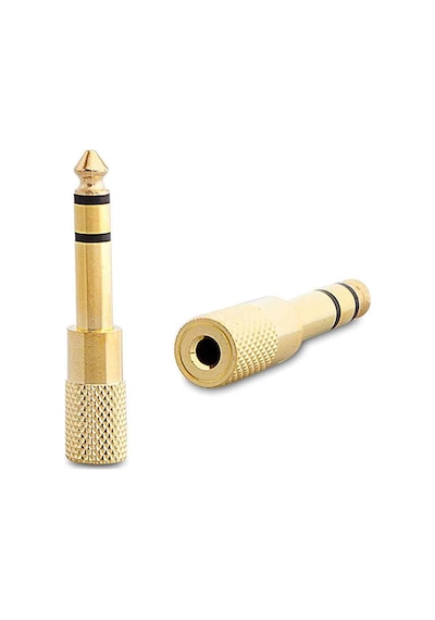 6.3 Mm Stereo Erkek / 3.5 Mm Stereo Dişi Sarı Metal Gold Jack Fiş