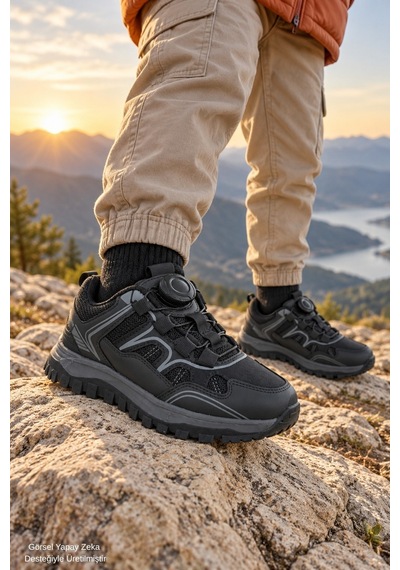 Muggo Trekon Bağcık Ayar Mekanizmalı Kalın Taban Unisex Çocuk Günlük Outdoor Trekking Bot Siyah Muggo Trekon Bağcık Ayar Mekanizmalı Kalın Taban Unisex Çocuk Günlük Outdoor Trekking Bot Siyah
