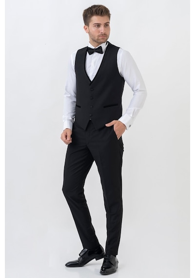 White Stone Guadalajara D114 Slim Fit Damatlık Takım Elbise Siyah - 60 Siyah