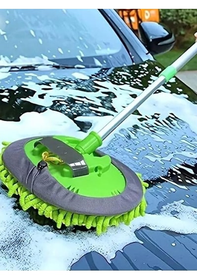 Araç Çok Fonksiyonlu Mikrofiber Mobu Araba Yıkama Paspası Temizleme Fırçası Teleskopik Uzun Saplı 1