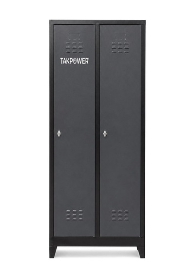 Takpower 2 Kapaklı Metal Dolap - Soyunma Dolabı Antrasit Gri