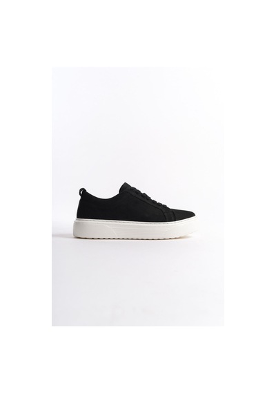 Mubiano Hakiki Deri Mbnbkm3-s Erkek Nubuk Siyah Sneaker & Spor Ayakkabı Siyah