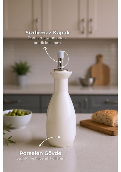 Bambum Tiago - Bambu Standlı Yağlık Sirkelik Tuzluk Ve Biberlik Beyaz - Kahverengi