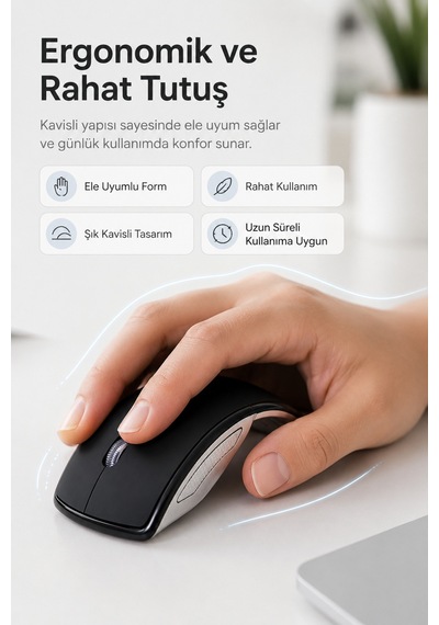 Katlanabilir 2.4g Kablosuz Mouse İnce Taşınabilir Ev & Ofis Tipi Siyah Mouse Çok Renkli Diğer