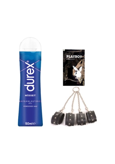 Durex Hisset Pürüzsüz Hazlar 50 Ml Jel + Siyah Deri El Ve Ayak Kelepçesi + Hediye