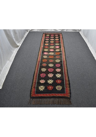 Zehra Abla Halı El Dokuma Seçkin Çiçekli Kirman Karabağ Yolluk Yün Kilim 5649