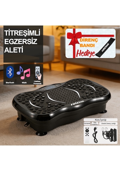 Yüksek Titreşimli Egzersiz Platformu Bluetooth Masaj Aleti Ev Fitness Cihazı Direnç Lastiği Hediye
