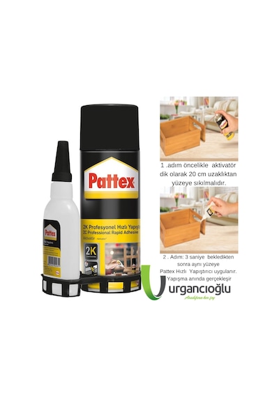 Pattex 2K Aktivatörlü Hızlı Japon Yapıştırıcısı 200 ML + 35 ML