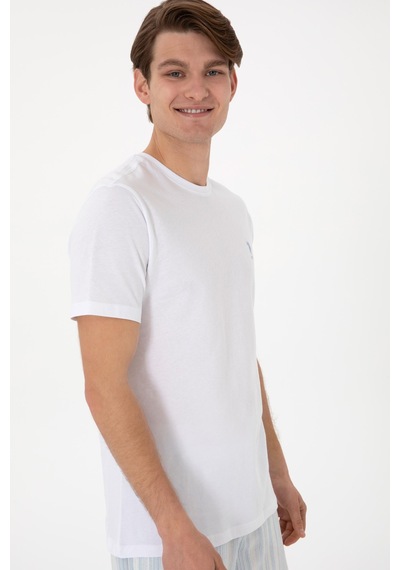 U.s. Polo Assn. Erkek T-shirt G081gl011-000-2102597 Beyaz