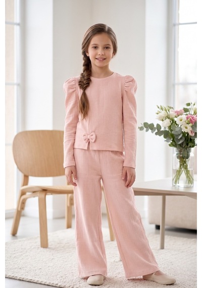 New Kids Kız Takım Çocuk Uzun Kol Smn Fiyonk Detaylı Kız Takım -91228 Somon New Kids Kız Takım Çocuk Uzun Kol Smn Fiyonk Detaylı Kız Takım -91228 Somon