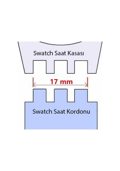 17mm Swatch Uyumlu Chrono Model Slikon Saat Kordonu - Lacivert Çok Renkli