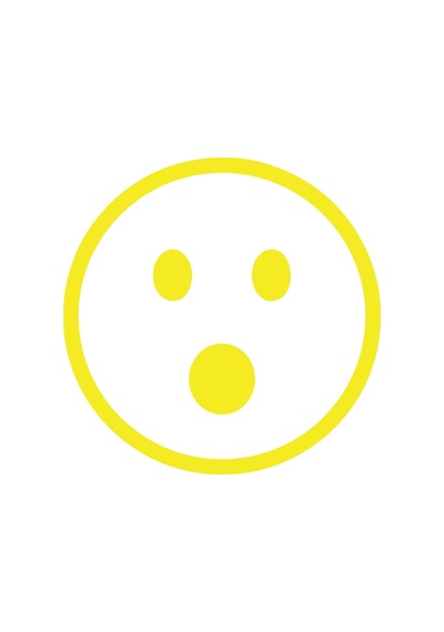 Şaşıran Emoji Araba Sticker 17x17 Cm Sarı