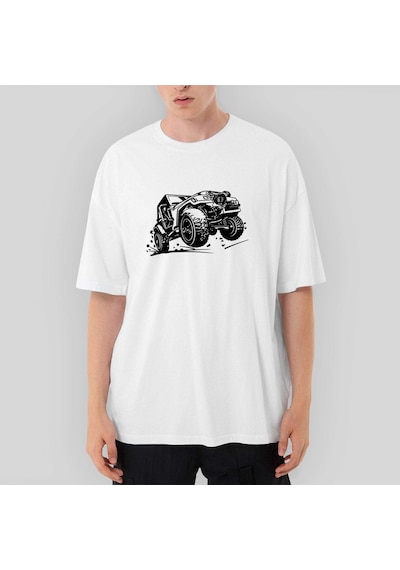 Jeep Off-Road Oversize Beyaz Tişört Beyaz