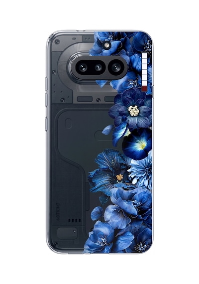 Nothing Phone 4a Uyumlu Royal Blue Şakayık Çiçek Demeti Baskılı Silikon Kılıf