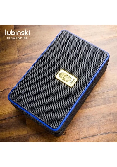 Lubinski Deri-silikon Seyahat Puro Çantası Humidor Siyah/lacivert