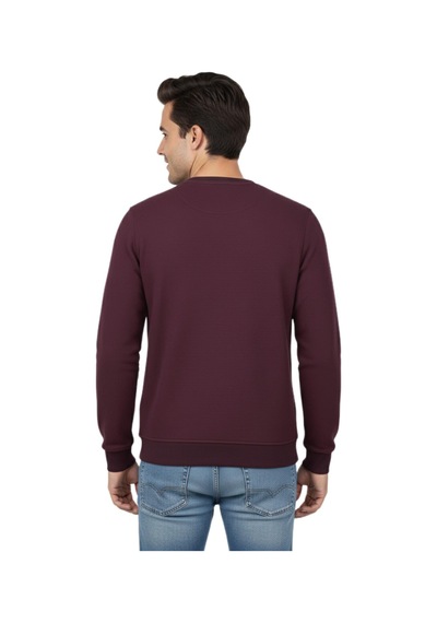 Raymons Erkek Sıfır Yaka Petek Doku Regular Fit Sweatshirt Bgl-st04950 Bordo