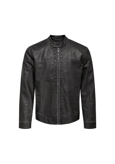 Only & Sons Onsmike Pu Racer Jacket Antrasit Erkek Ceket 22012339