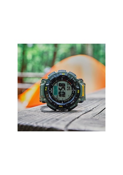 Casio Prg-340-3dr Solar Silikon Yeşil 10 Atm 52 Mm Erkek Kol Saati Siyah