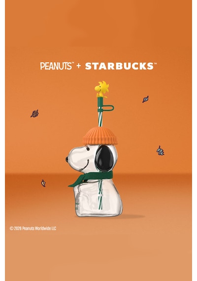 Starbucks Snoopy Peanuts Cam Soğuk İçecek Bardağı 591ml - Limited Edition Cam - Şeffaf