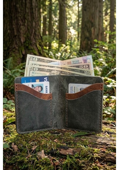 Huggy Craft Hakiki Deri Mini Petrol Yeşili Cüzdan Minimalist Katlanır Tasarım El Yapımı Kartlık Antrasit - Yeşil Huggy Craft Hakiki Deri Mini Petrol Yeşili Cüzdan Minimalist Katlanır Tasarım El Yapımı Kartlık Antrasit - Yeşil