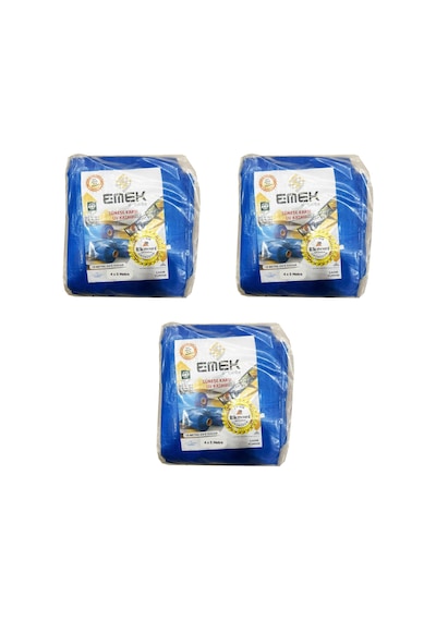 Emek Çadır Kumaşı Branda Tente Uv Güneşlik Gölgelik Koruma Yağmur Su Geçirmez - 4x5 Metre - 3 Paket