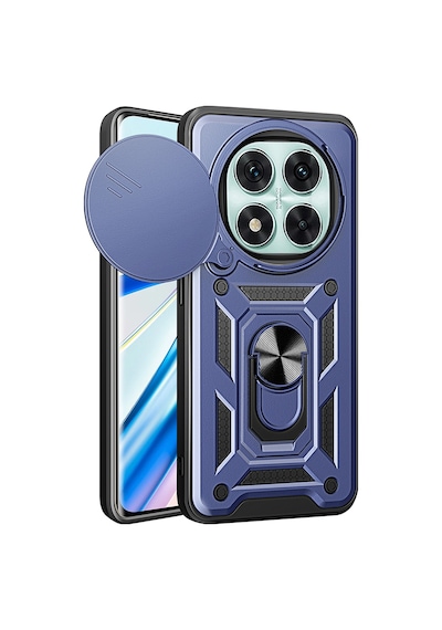 Xiaomi Redmi Note 14 Pro 5g Kılıf Kamera Korumalı Zırh Tank Sürgülü Vega Kapak Mavi