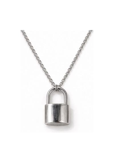 Gümüş Renk Asma Kilit Tasarım Kolye I 60 Cm Unisex Metal Zincir Çok renkli