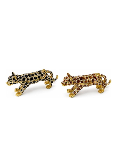 5 Adet Leopar Figürü Taşlı Dekoratif Minyatür Masaüstü Süs Şık Tasarım 11 X 4 Cm Heykelcik Figurine Ornament