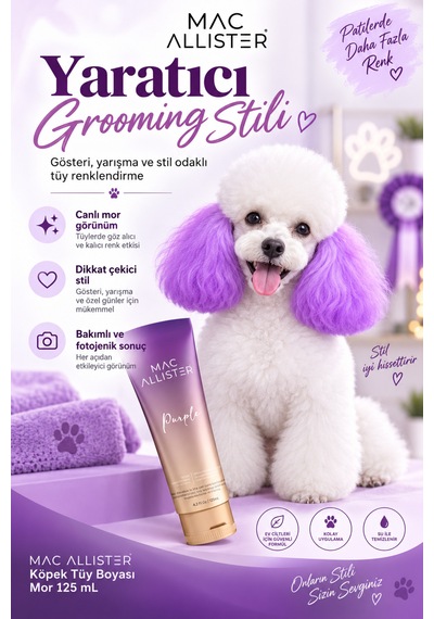 Mac Allister Kedi Köpek Tüy Boyası Mor Renkli 125 Ml
