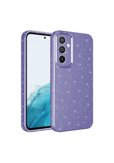Samsung Galaxy Uyumlu S25 Fe Kkılıf Kamera Korumalı Simli Lüks Kapak Koton Lila