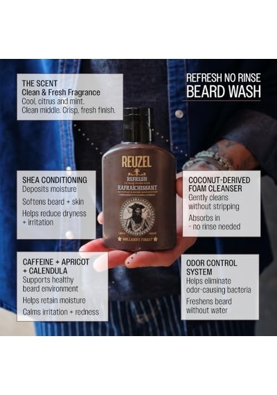 Refresh No Rinse Beard Wash 100 Ml 285 ML