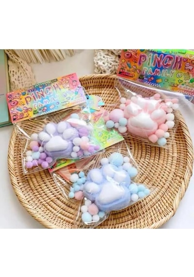 Kedi Patisi Taba Squishy Stress Oyuncağı Sukuşi Pati, Tüylü Oyuncak Mor Diğer
