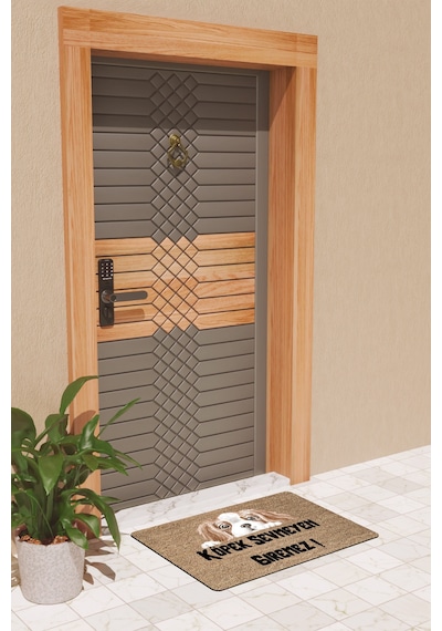 Rugmood Modern Dijtal Baskı Köpek Sevmeyen Giremez3 Kapı Önü Paspası Çok Renkli