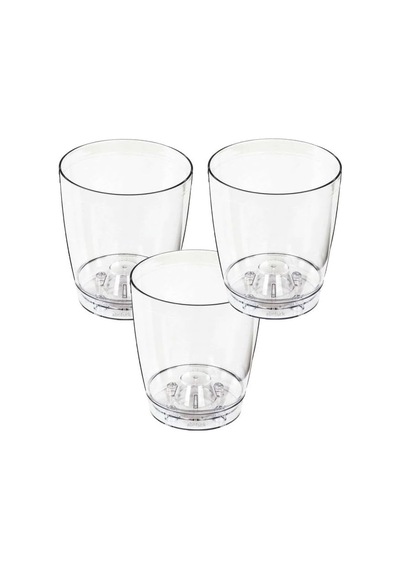 3 Adet Büyükboy 3 Litre Şeffaf Orkide Saksısı N3 En Sağlıklı Bitki Saksısı Ø18-h17 Natural Düz Şeffaf