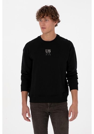 U.S. Polo Assn. Erkek Bisiklet Yaka Comfort Fit Siyah Basic Sweatshirt 50313760-VR046