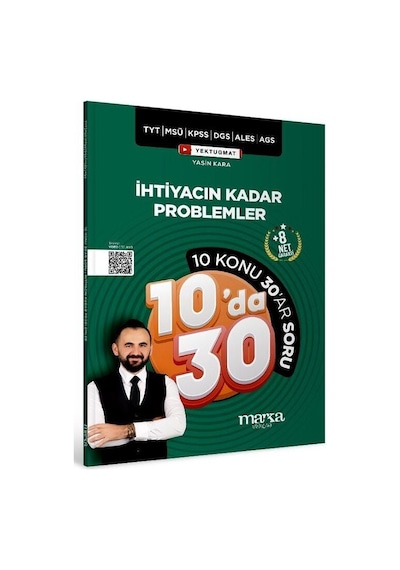Marka Kpss Meb-ags Yks Tyt Msü Dgs Ales İhtiyacın Kadar Problemler Kampı 10 Da 30 Soru Bankası Çözümlü - Yasin Kara Marka Yayınları