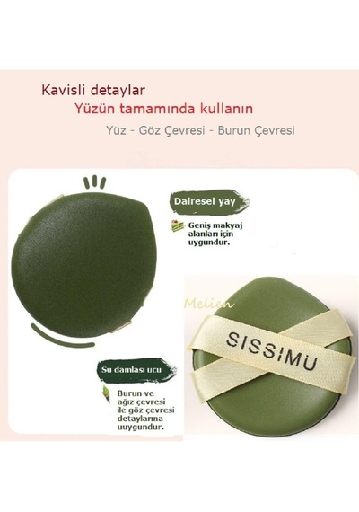 1 Adet Profesyonel Yeni Deri Puf Kozmetik Puf Yüz Makyaj Sünger Göz Altı Kapatıcı Kuru Islak Bez Süngeri Belirtilmemiş