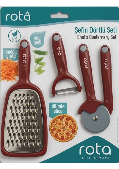 Rota Şefin Dörtlü Seti Kırmızı