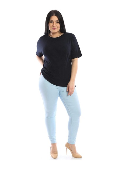 Hanezza Full Likralı Keten Pantolon Mavi - 4035134 Mavi