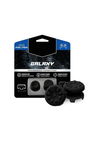 Galaxy Black For Playstation 4 Ps4 And Playstation 5 Ps5 Performance Thumbsticks 1 High-rise, 1 Mid-rise Black