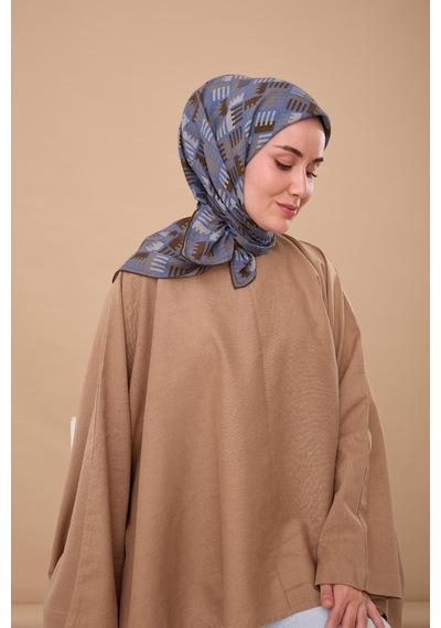 Silk Home Yaz Esintisi Eşarp 150001-02 Yeşil Kahve, İndigo, Gri