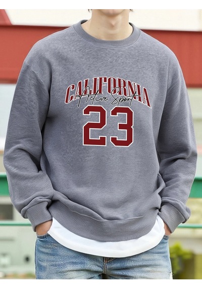 Startmore Tarzsokak California Active Sport 23 Tasarım Erkek Tişörtü Moda Sokak Kazak Polar Günlük Giysiler Bisik Gri
