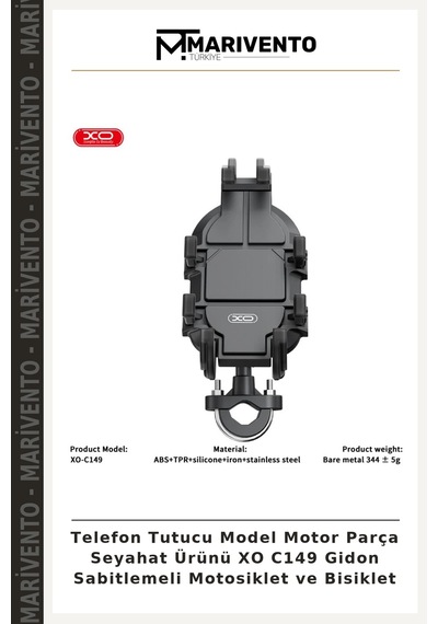 Telefon Tutucu Model Motor Parça Seyahat Ürünü Xo C149 Gidon Sabitlemeli Motosiklet Ve Bisiklet