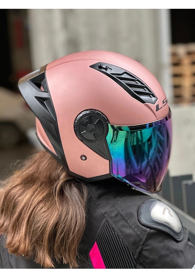 Ls2 Aırflow 2 Rose Gold Kask Gökkuşağı Vizör Spoiler Rose Gold