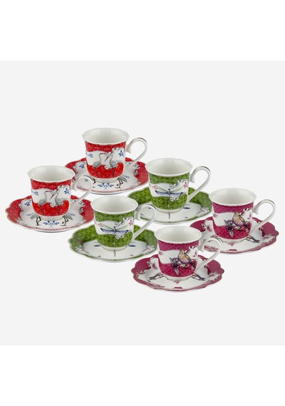 Mix Porselen Kahve Fincan Seti 90 Ml