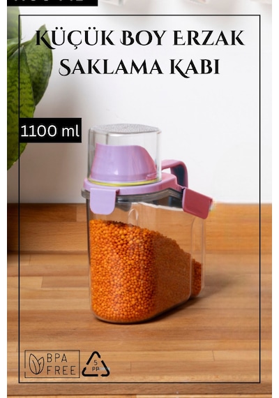 Contalı Sızdırmaz Erzak Saklama Kabı / 1100 Ml / Pembe - Tekli Pembe