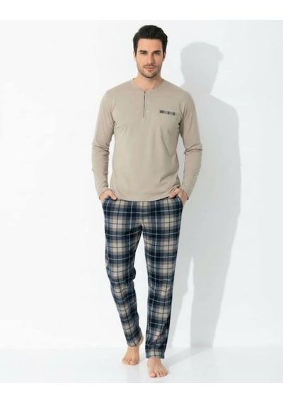 Boyraz Erkek Standart Kalıp Penye Düğme Yaka Uzun Kol Baharlık Pijama Takımı 0697 - 1 Adet Bej Boyraz Erkek Standart Kalıp Penye Düğme Yaka Uzun Kol Baharlık Pijama Takımı 0697 - 1 Adet Bej