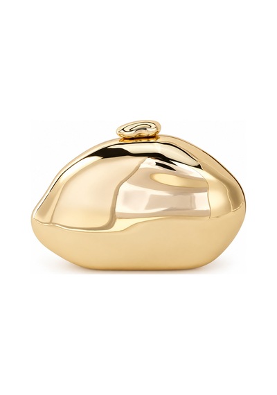 Aylesh Gold Metalik Taş Detaylı Zincir Askılı Clutch Çanta Altın Altın